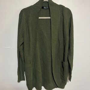 Olive Green Women's Cardigan Sweater